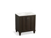 KOHLER K-99515-LG-1WC Damask 30" bathroom vanity cabinet with furniture legs and 2 doors