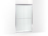 KOHLER K-702221-6L Fluence 49" - 52" W x 75-23/32" H sliding shower door with 1/4" thick Crystal Clear glass