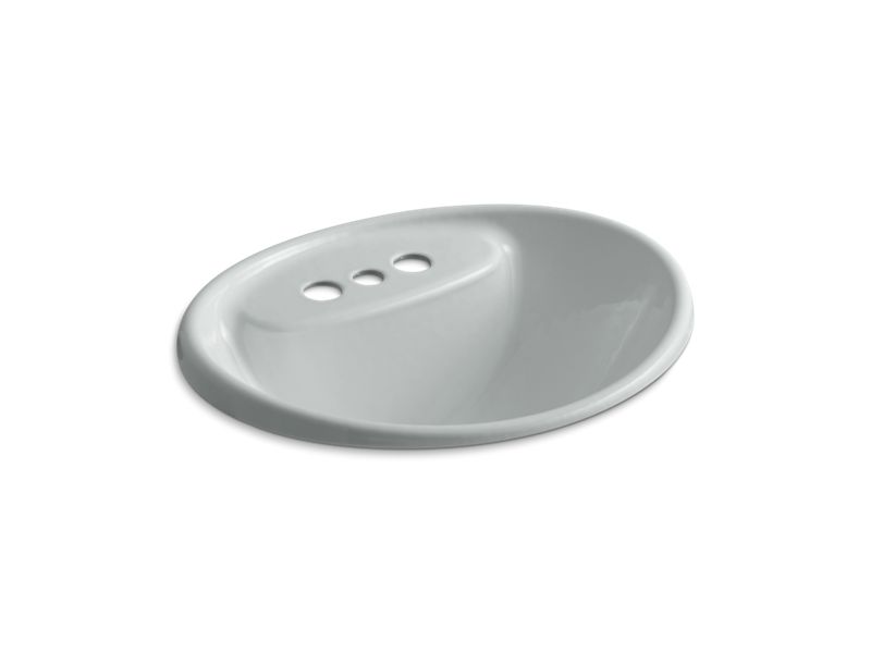 KOHLER K-2839-4 Tides Drop-in bathroom sink with 4" centerset faucet holes