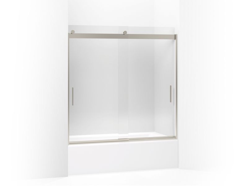 KOHLER K-706001-L Levity Sliding bath door, 59-3/4" H x 54 - 57" W, with 1/4" thick Crystal Clear glass