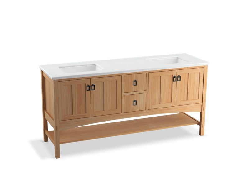KOHLER K-99560-1WF Marabou 72" bathroom vanity cabinet with 4 doors and 2 drawers