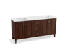KOHLER K-99538-LGSD-1WE Poplin 72" bathroom vanity cabinet with legs, 4 doors and 3 drawers, split top drawer