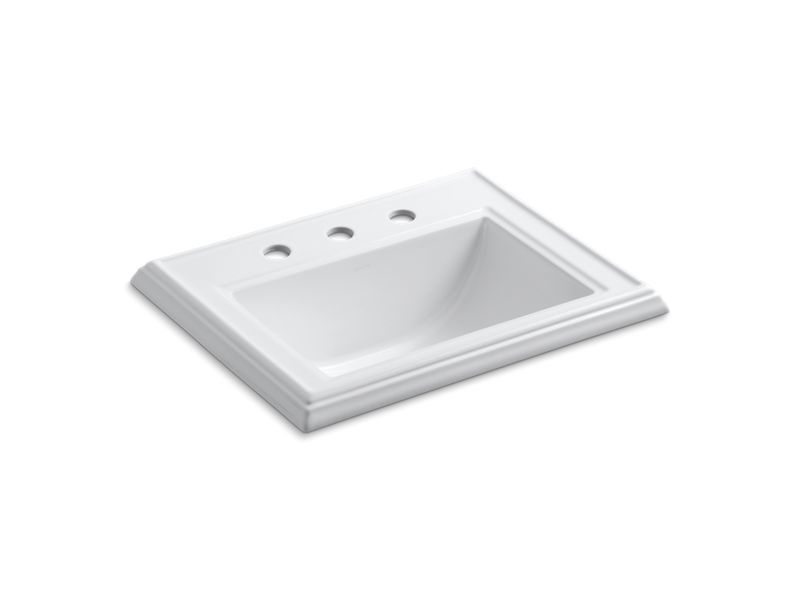 KOHLER K-2241-8 Memoirs Classic Classic drop-in bathroom sink with 8" widespread faucet holes