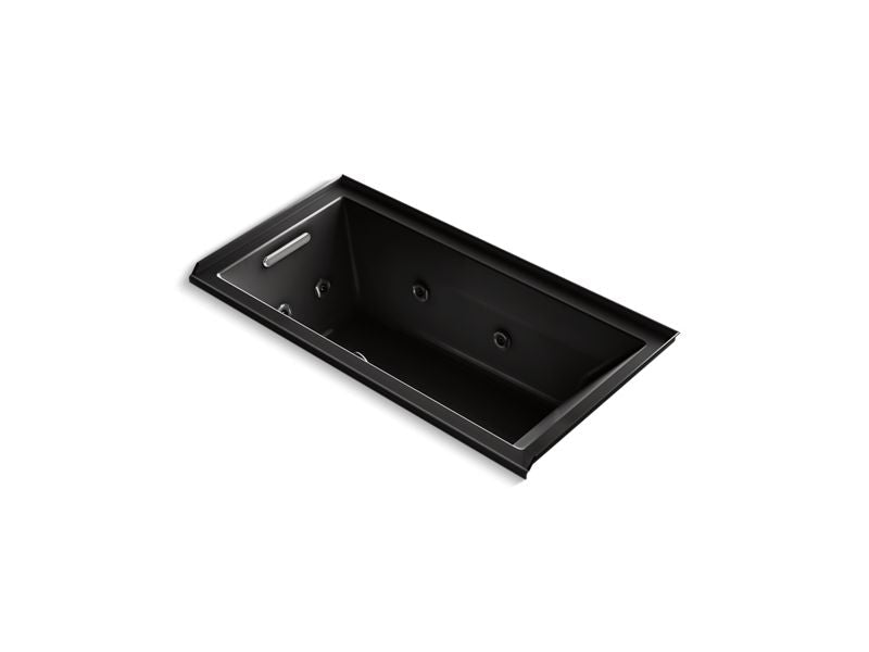 KOHLER K-1167-LH2-7 Underscore Rectangle 60" x 30" alcove whirlpool with integral flange and left-hand drain
