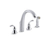 KOHLER K-10445 Fort?? 4-hole kitchen sink faucet with 7-3/4" spout, matching finish sidespray