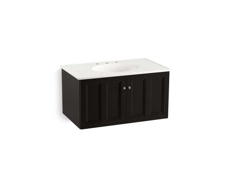 KOHLER K-99518-1WU Damask 36" wall-hung bathroom vanity cabinet with 2 doors
