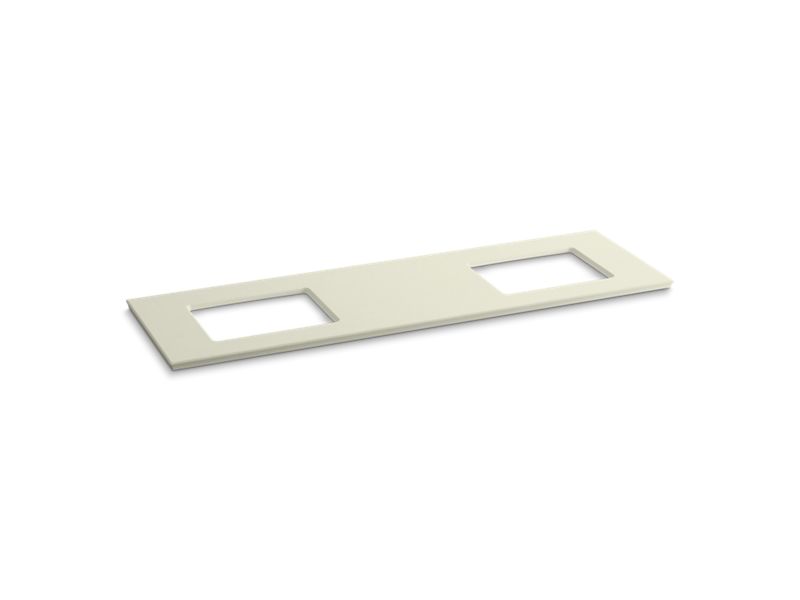 KOHLER 5462-S35 Solid/Expressions 73" Vanity Top With Double Verticyl(R) Rectangular Cutout in Biscuit Expressions