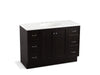 KOHLER K-99522-TK-1WU Damask 48" bathroom vanity cabinet with toe kick, 2 doors and 6 drawers