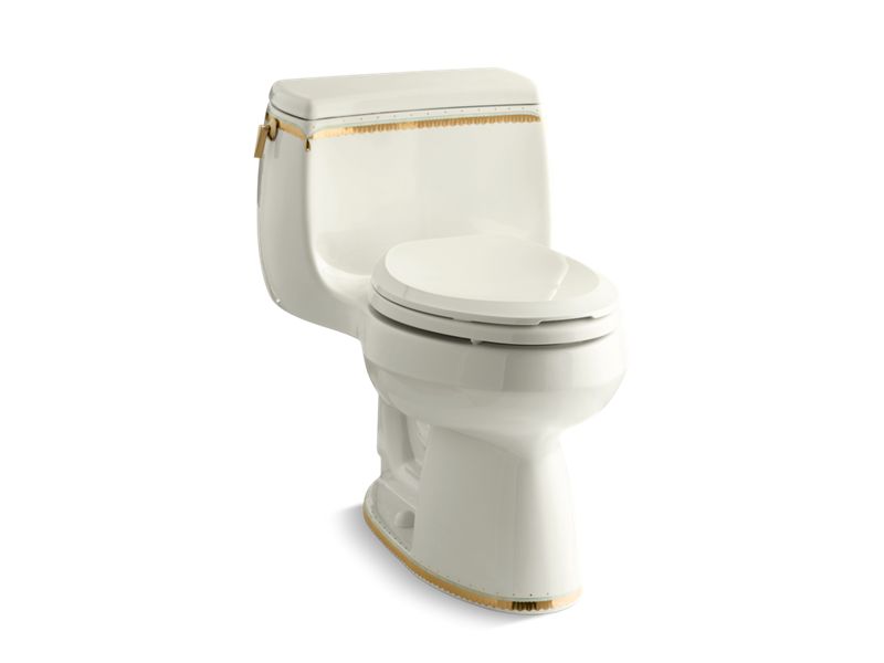 KOHLER 14345-WF-96 Gabrielle Comfort Height One-Piece Elongated 1.28 Gpf Toilet in Biscuit
