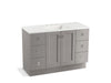 KOHLER K-99535-TK-1WT Poplin 48" bathroom vanity cabinet with toe kick, 2 doors and 6 drawers