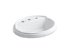 KOHLER K-2992-8-0 Tresham Oval Drop-in bathroom sink with 8" widespread faucet holes