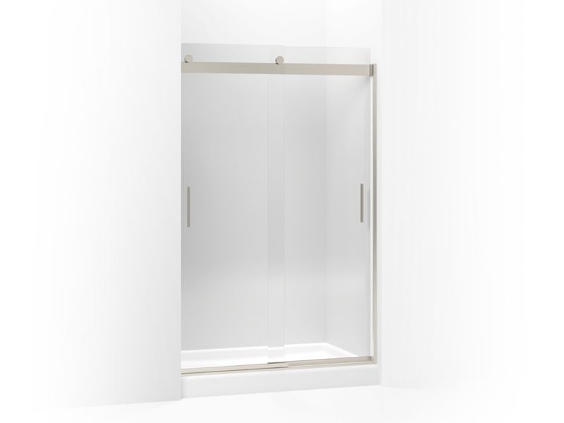 KOHLER K-706010-L Levity Sliding shower door, 74" H x 44-5/8 - 47-5/8" W, with 3/8" thick Crystal Clear glass and blade...