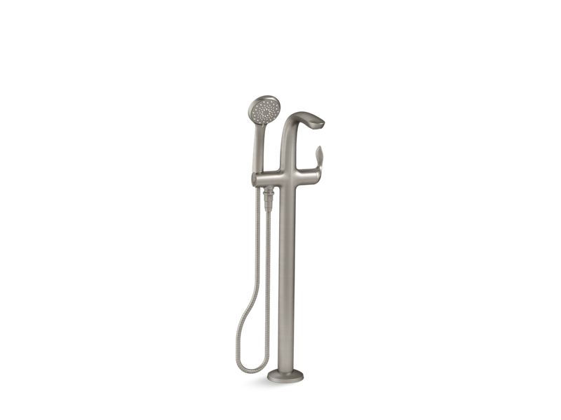 KOHLER T97334-4-BN Refinia Floor-Mount Bath Filler Trim With Handshower in Vibrant Brushed Nickel