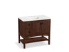 KOHLER K-99556-L-1WE Marabou 36" bathroom vanity cabinet with 2 doors and 2 drawers on left