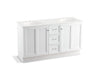 KOHLER K-99524-TK-1WA Damask 60" bathroom vanity cabinet with toe kick, 2 doors and 3 drawers