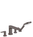 hansgrohe Talis E 4-Hole Roman Tub Set Trim with 1.8 GPM Handshower