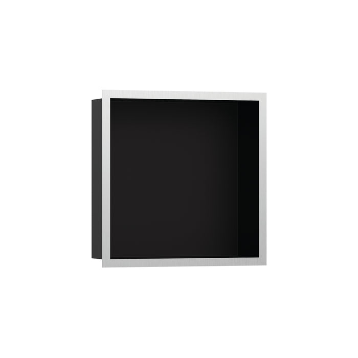 hansgrohe XtraStoris Individual Wall Niche Matte Black with Design Frame 12"x 12"x 4"