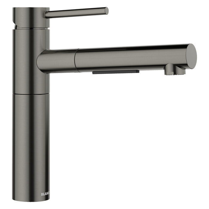 BLANCO Alta II Low Arc Pull-Out Dual-Spray Kitchen Faucet - Satin Dark Steel
