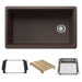 BLANCO Inteos SILGRANIT 33" Single Bowl Reversible Undermount Workstation Kitchen Sink - Café