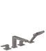 hansgrohe Metropol 4-Hole Roman Tub Set Trim with Lever Handles and 1.75 GPM Handshower
