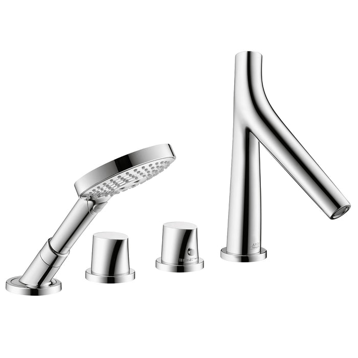 AXOR Starck Organic 4-Hole Thermostatic Roman Tub Set Trim with 1.75 GPM Handshower