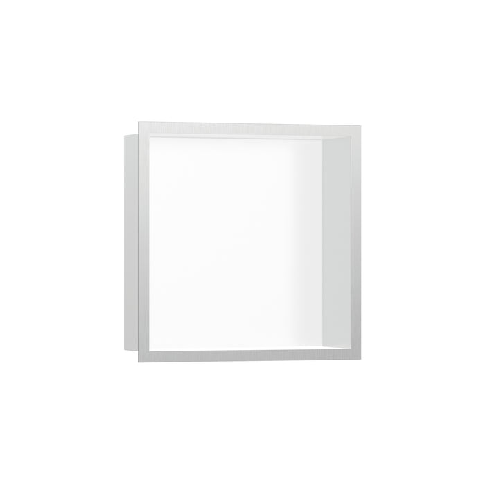 hansgrohe XtraStoris Individual Wall Niche Matte White with Design Frame 12"x 12"x 4"