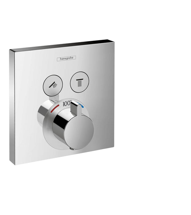 hansgrohe ShowerSelect Thermostatic Trim for 2 Functions, Square