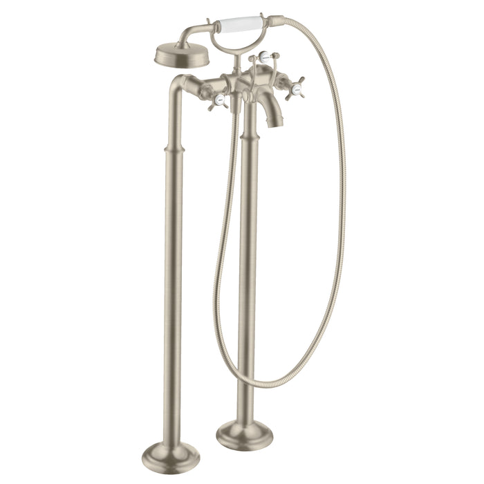 AXOR Montreux 2-Handle Freestanding Tub Filler Trim with Cross Handles and 1.8 GPM Handshower