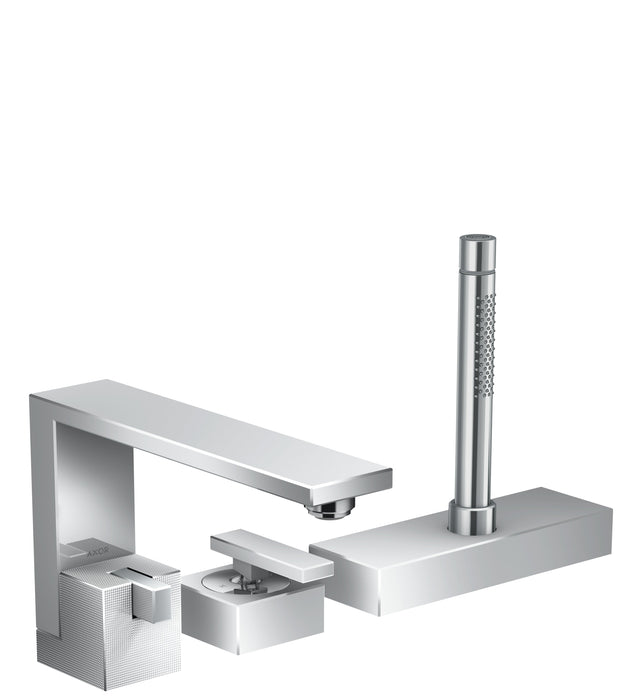 AXOR Edge 3-Hole Roman Tub Set Trim with 1.75 GPM Handshower - Diamond Cut