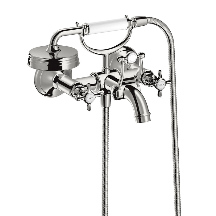 AXOR Montreux 2-Handle Wall-Mounted Tub Filler with Cross Handles and 1.8 GPM Handshower