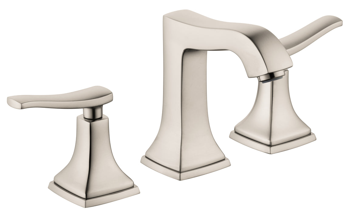 hansgrohe Metropol Classic Widespread Faucet 110 with Lever Handles and Pop-Up Drain, 1.2 GPM
