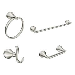 Moen Pivoting Paper Holder Towel Bar Double Robe Hook Towel Ring