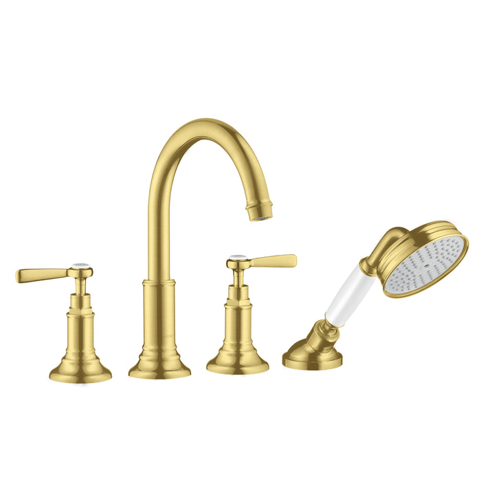 AXOR Montreux 4-Hole Roman Tub Set Trim with Lever Handles and 1.8 GPM Handshower