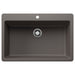 BLANCO Liven SILGRANIT 33" Super Single Dual Mount Kitchen Sink - Volcano Gray