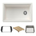 BLANCO Inteos SILGRANIT 30" Single Bowl Reversible Undermount Workstation Kitchen Sink - White