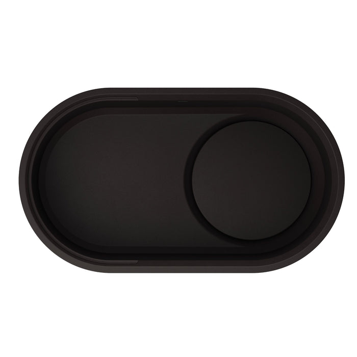 BLANCO Oovalon VELGRANIT 30" Single Bowl Undermount/Flush-Mount Kitchen Sink with Capflow - Mystic Black