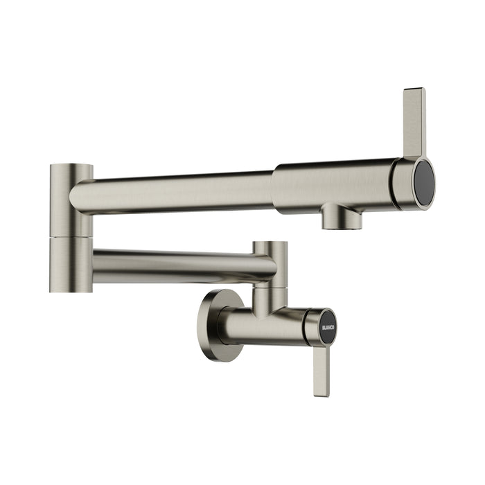 BLANCO Culina II Wall-Mounted Pot Filler - Satin Platinum