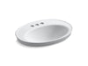 KOHLER K-2075-4 Serif 22-1/4" oval drop-in bathroom sink