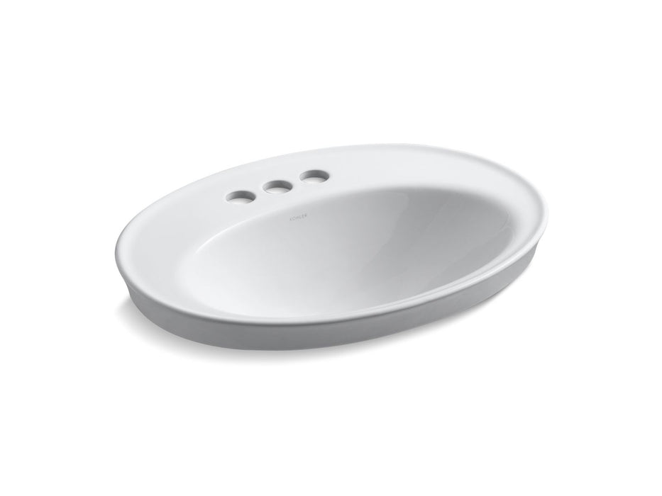 KOHLER K-2075-4 Serif 22-1/4" oval drop-in bathroom sink
