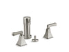 KOHLER K-470-4V Memoirs Stately Vertical spray bidet faucet with Deco lever handles