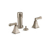 KOHLER K-470-4V Memoirs Stately Vertical spray bidet faucet with Deco lever handles