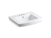 KOHLER Archer 24" rectangular pedestal bathroom sink