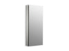 KOHLER K-2913-PG Catalan 15" W x 36-1/8" H aluminum single-door medicine cabinet with 107 degree hinge