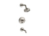 KOHLER Purist Rite-Temp bath and shower trim kit with push-button diverter and cross handle, 2.5 gpm