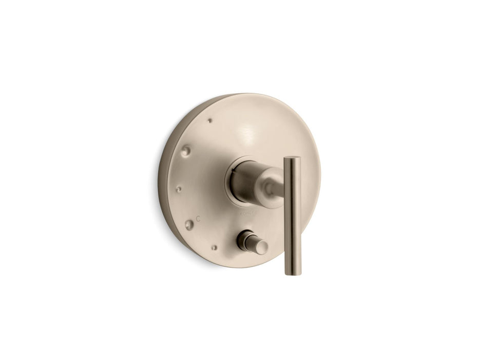 KOHLER Purist Rite-Temp valve trim with push-button diverter and lever handle