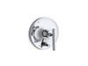 KOHLER Purist Rite-Temp valve trim with push-button diverter and lever handle