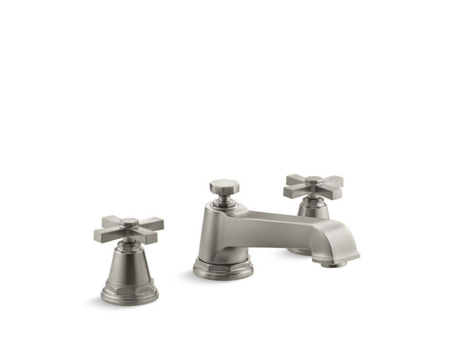 KOHLER K-T13140-3A Pinstripe Pure Deck-mount bath faucet trim with cross handles