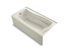 KOHLER Mariposa 72" x 36" alcove whirlpool bath with Bask heated surface, left drain