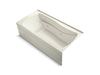 KOHLER Mariposa 72" x 36" alcove whirlpool bath with Bask heated surface, right drain