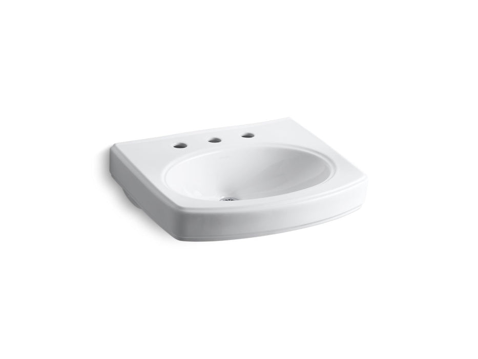 KOHLER K-2028-8 Pinoir 22" oval wall-mount bathroom sink